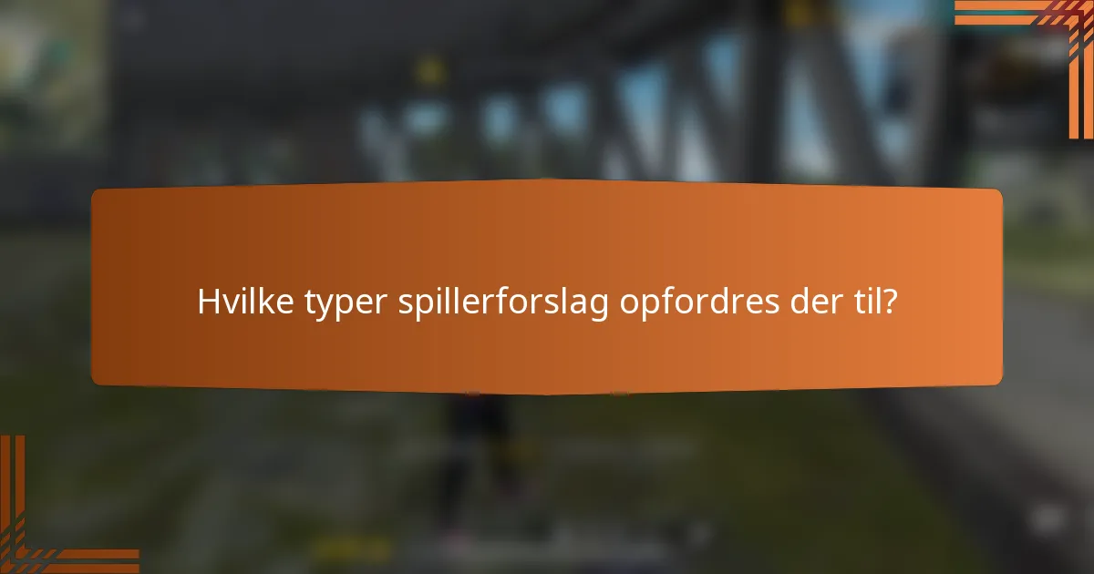Hvilke typer spillerforslag opfordres der til?